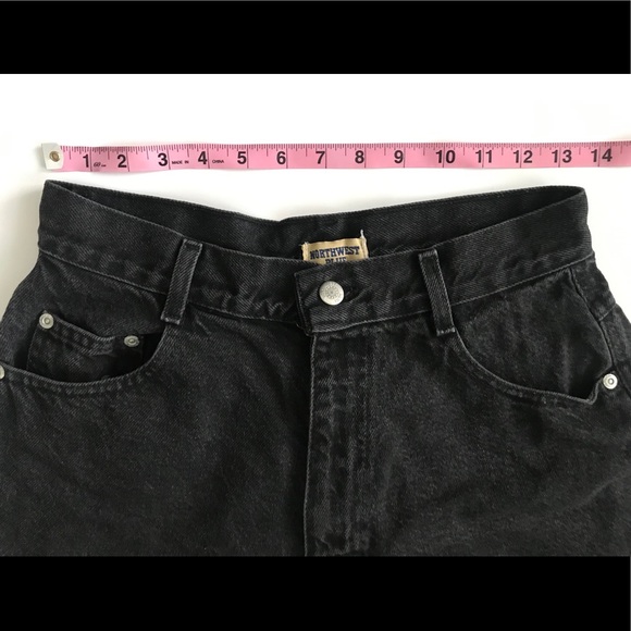 Northwest Blue Black Hi Waisted Jean Shorts - Picture 5 of 6